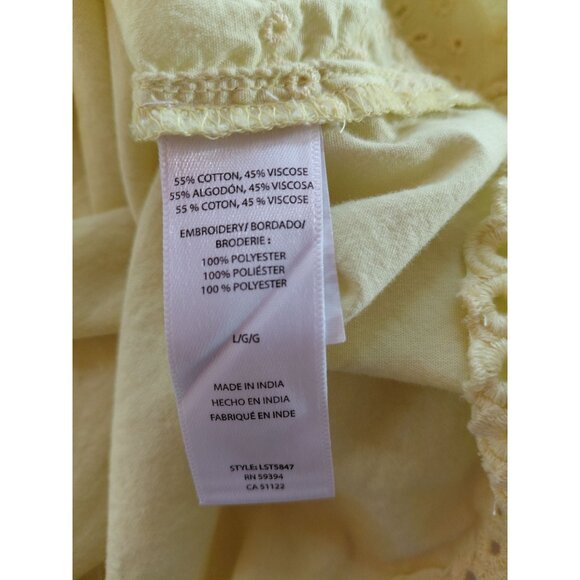 Beachlunchlounge Collection Womens Yellow Button Down Blouse L - Picture 5 of 10